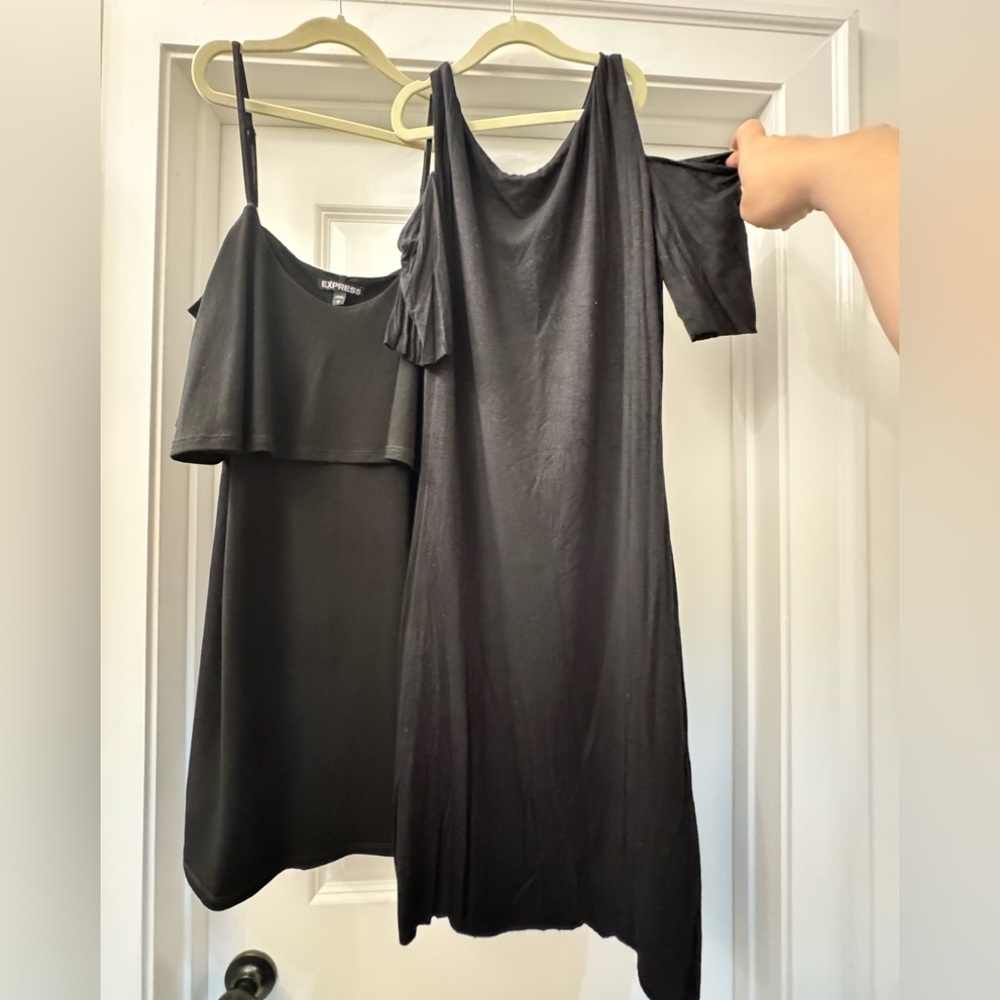 From Saks: Open Shoulder Cut Hem Dress plus Free Express Mini Dress